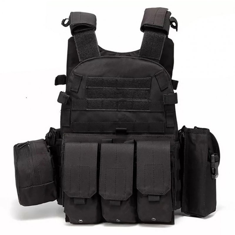 Outdoor Load Carrier Vest With Hydration Pocket Multi-functional Adjustable Training Cs Modular Vest black_one size