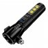 Outdoor Mini Flashlight Multifunctional Usb Rechargeable Strong Light Torch Car Self rescue Escape Hammer red
