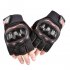 Outdoor Motorcycle Fingerless Gloves Half finger gloves Hard Knuckle Motorbike Cycling Fingerless Gloves  black One size