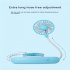 Outdoor Portable Folding Hanging Neck Fan 360 Degree 3 Levels Speeds Low Noise Usb Rechargeable Mini Fan 1200mAh  blue