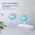 Outdoor Portable Folding Hanging Neck Fan 360 Degree 3 Levels Speeds Low Noise Usb Rechargeable Mini Fan 1200mAh  blue