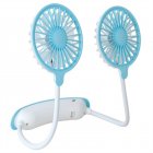 Outdoor Portable Folding Hanging Neck Fan 360 Degree 3 Levels Speeds Low Noise Usb Rechargeable Mini Fan 1200mAh: blue