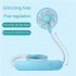 Outdoor Portable Folding Hanging Neck Fan 360 Degree 3 Levels Speeds Low Noise Usb Rechargeable Mini Fan 1200mAh  blue