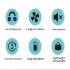 Outdoor Portable Folding Hanging Neck Fan 360 Degree 3 Levels Speeds Low Noise Usb Rechargeable Mini Fan 1200mAh  blue