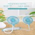 Outdoor Portable Folding Hanging Neck Fan 360 Degree 3 Levels Speeds Low Noise Usb Rechargeable Mini Fan 1200mAh  blue