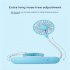 Outdoor Portable Folding Hanging Neck Fan 360 Degree 3 Levels Speeds Low Noise Usb Rechargeable Mini Fan 1800mAh  blue
