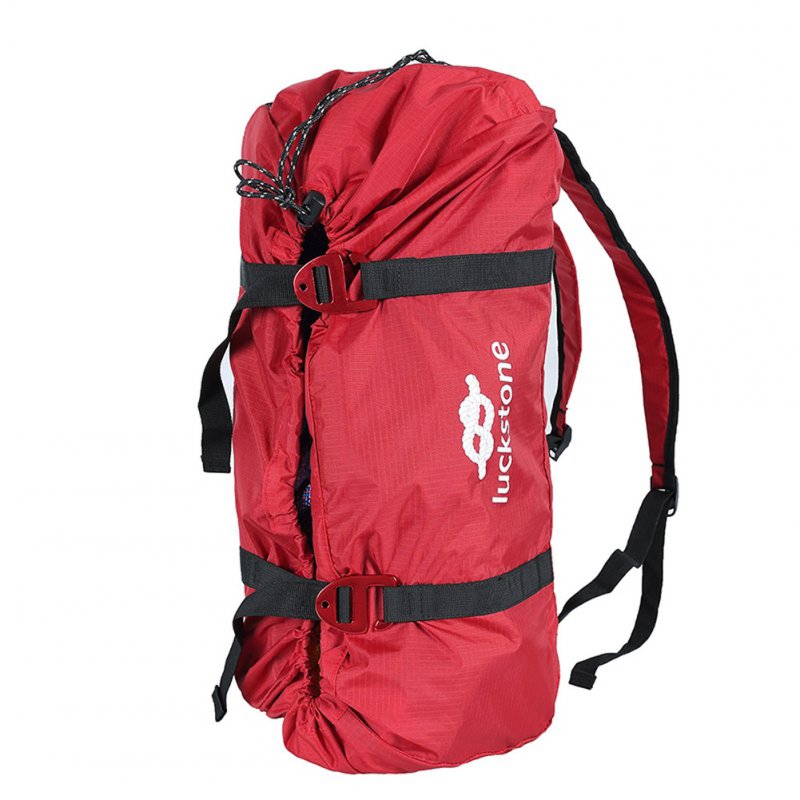 Outdoor Rock Climbing Rope Bag Climbing Gear Backpack Storage Bag with Shoulder Straps red_Free size