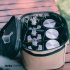 Outdoor Seasoning Spices Bottle Set Portable Camping Picnic Storage Bag with 1 handbag   3 bottles   3 pots