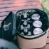 Outdoor Seasoning Spices Bottle Set Portable Camping Picnic Storage Bag with 1 handbag   3 bottles   3 pots