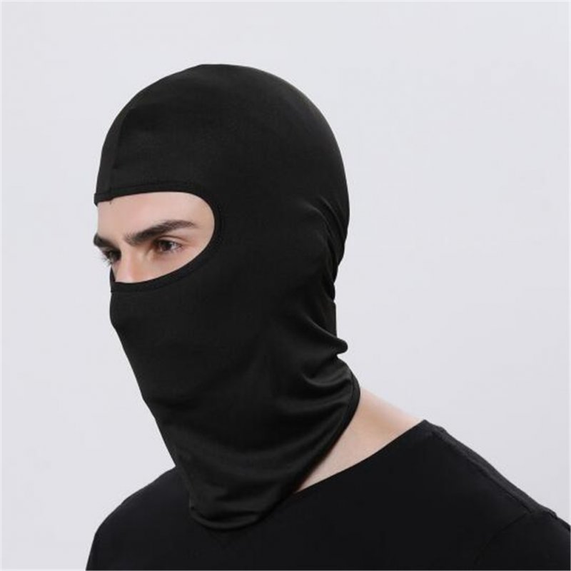 Outdoor Ski Motorcycle Cycling Balaclava Full Face Mask Neck Cover Ultra Thin black_adjustable