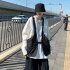 Outdoor Sleeveless Cargo Vest Retro Trendy Loose Cardigan Waistcoat With Multi pockets Round Neck Solid Color Vest B05 Khaki XXL