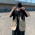 Outdoor Sleeveless Cargo Vest Retro Trendy Loose Cardigan Waistcoat With Multi pockets Round Neck Solid Color Vest B05 Khaki XXL