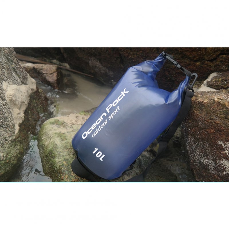 Outdoor Snorkeling Waterproof Dry Bag Travel Beach Swimming Waterproof Bucket Bag Single Shoulder Strap blue