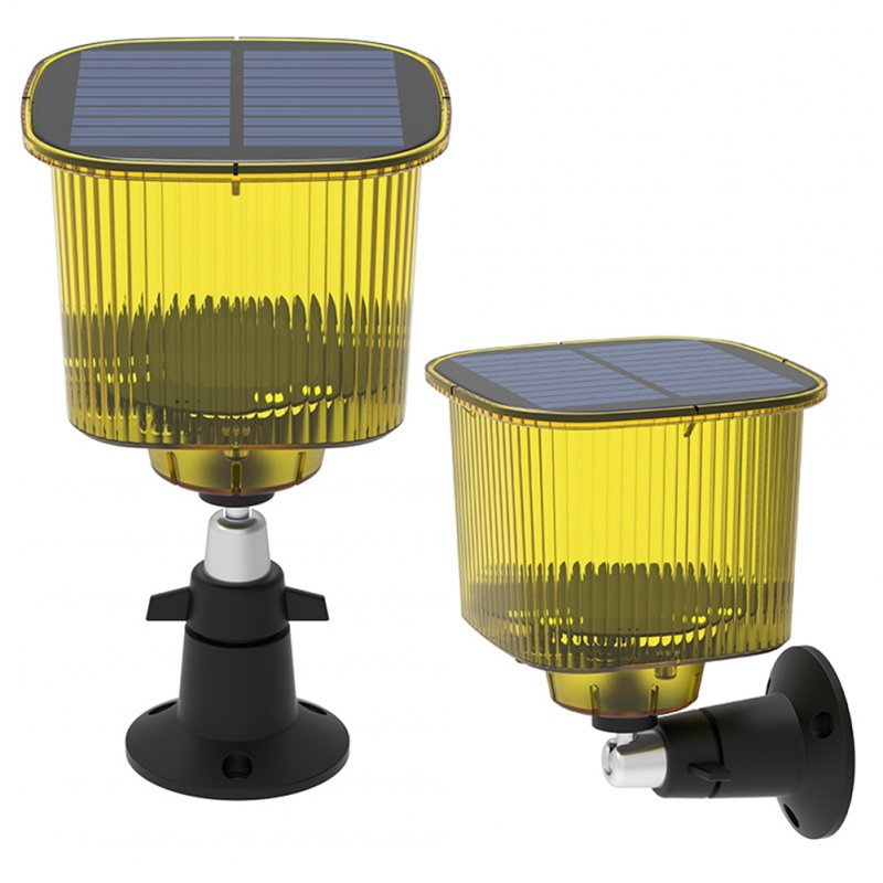 Outdoor Solar Bird Repellent High Volume High Brightness Alarm Security Siren For Villa Farm Yard Garden N911R yellow shell