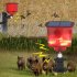Outdoor Solar Bird Repellent High Volume High Brightness Alarm Security Siren For Villa Farm Yard Garden N911R red shell