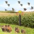 Outdoor Solar Bird Repellent High Volume High Brightness Alarm Security Siren For Villa Farm Yard Garden N911R red shell