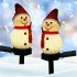 Outdoor Solar Christmas Stake Lights Solar Powered Snowman Waterproof LED Landscape Lighting For Patio Yard Decoration blue
