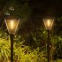 Outdoor Solar Garden Landscape Path Lights 3000K IP65 Waterproof 2 Levels Brightness Auto On Off Solar Powered Lawn Lamps For Yard Patio Garden Pathway Porch De