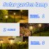 Outdoor Solar Garden Landscape Path Lights 3000K IP65 Waterproof 2 Levels Brightness Auto On Off Solar Powered Lawn Lamps For Yard Patio Garden Pathway Porch De