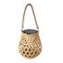 Outdoor Solar Lantern Lights Waterproof  3000K High Brightness Hanging Imitation Bamboo Weaving Hollowed Table Lamp  Decoration For Garden Patio Boho Wedding wa