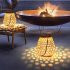 Outdoor Solar Lantern Lights Waterproof  3000K High Brightness Hanging Imitation Bamboo Weaving Hollowed Table Lamp  Decoration For Garden Patio Boho Wedding wa