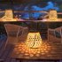 Outdoor Solar Lantern Lights Waterproof  3000K High Brightness Hanging Imitation Bamboo Weaving Hollowed Table Lamp  Decoration For Garden Patio Boho Wedding wa