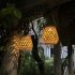 Outdoor Solar Lantern Lights Waterproof  3000K High Brightness Hanging Imitation Bamboo Weaving Hollowed Table Lamp  Decoration For Garden Patio Boho Wedding wa