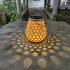 Outdoor Solar Lantern Lights Waterproof  3000K High Brightness Hanging Imitation Bamboo Weaving Hollowed Table Lamp  Decoration For Garden Patio Boho Wedding wa