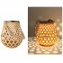 Outdoor Solar Lantern Lights Waterproof  3000K High Brightness Hanging Imitation Bamboo Weaving Hollowed Table Lamp  Decoration For Garden Patio Boho Wedding wa