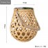 Outdoor Solar Lantern Lights Waterproof  3000K High Brightness Hanging Imitation Bamboo Weaving Hollowed Table Lamp  Decoration For Garden Patio Boho Wedding wa