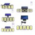 Outdoor Solar Lights 300led Motion Sensor 5 Heads LED Flood Lights with RC Waterproof Solar Security Lights B 05