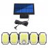Outdoor Solar Lights 300led Motion Sensor 5 Heads LED Flood Lights with RC Waterproof Solar Security Lights B 05