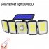 Outdoor Solar Lights 300led Motion Sensor 5 Heads LED Flood Lights with RC Solar Security Lights A Black White