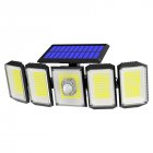 Outdoor Solar Lights 300led Motion Sensor 5 Heads LED Flood Lights with RC