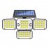 Outdoor Solar Lights with Remote Control 3 Lighting Modes IP65 Waterproof Motion Sensor Wall Light 3 Head 224led