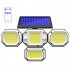 Outdoor Solar Lights with Remote Control 3 Lighting Modes IP65 Waterproof Motion Sensor Wall Light 4 Heads in One 306led