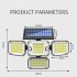 Outdoor Solar Lights with Remote Control 3 Lighting Modes IP65 Waterproof Motion Sensor Wall Light 4 Heads in One 306led