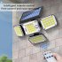 Outdoor Solar Lights with Remote Control 3 Lighting Modes IP65 Waterproof Motion Sensor Wall Light 4 Heads in One 306led