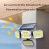 Outdoor Solar Lights with Remote Control 3 Lighting Modes IP65 Waterproof Motion Sensor Wall Light 4 Heads in One 306led