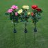 Outdoor Solar Powered 3 LED Light  Waterproof Rose Flower Stake Lamp  Party Decorative LED Solar Lights for Home Garden Yard Lawn Path Coral pink