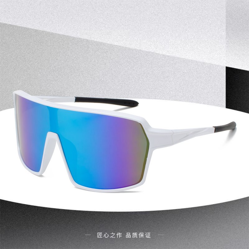 Outdoor Sports Sunglasses Uv Protection Square Frame Safety Cycling Sunglasses Eyewear For Men Women ice blue lens