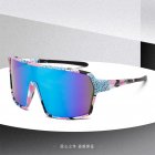 Outdoor Sports Sunglasses Uv Protection Square Frame Safety Cycling Sunglasses Eyewear For Men Women blue lens
