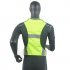 Outdoor Sports Vest High Visibility Security Gear Stripes Jacket Polyester Mesh Reflective Vest with Pocket for Night Work Cycling Running Fluorescent yellow