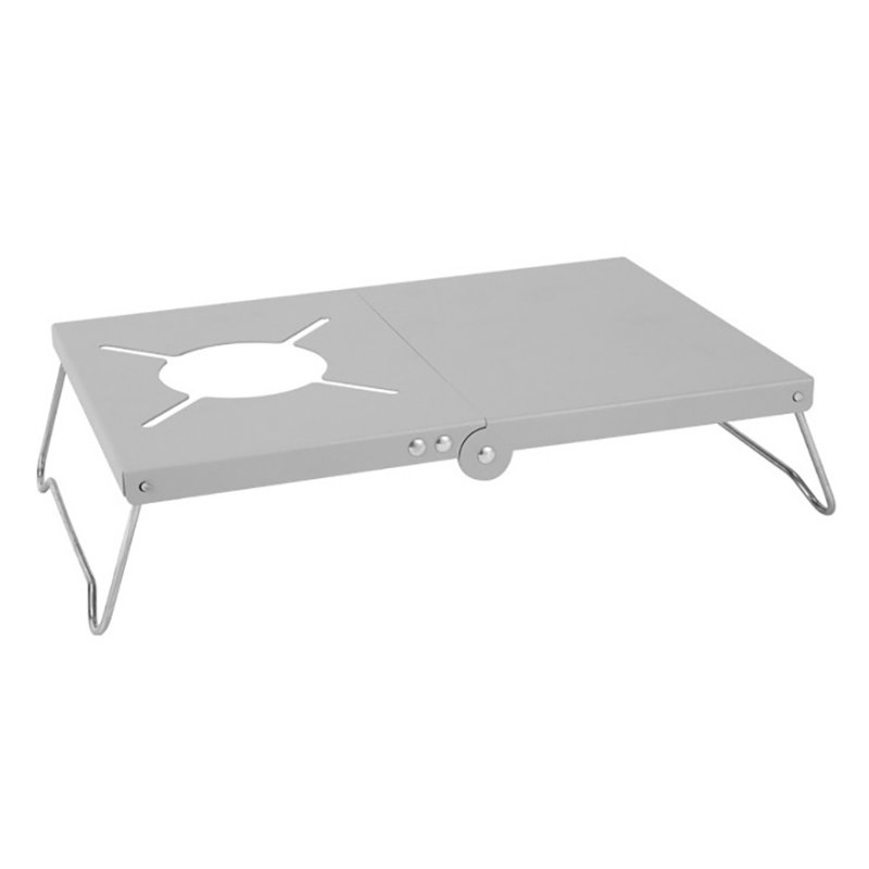 Outdoor Stove Table With Folding Legs Portable Stainless Steel Picnic Camping Table For Indoor Outdoor Camping Beach Backyard Party Patio Picnic silver white