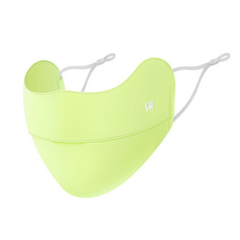 Outdoor  Sunscreen  Mask Ice Silk Face Mask Dustproof Windproof Ultraviolet-proof Breathable Mask Fluorescent yellow_One size