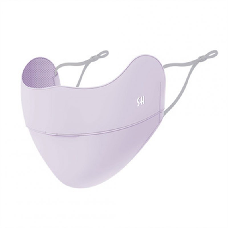 Outdoor  Sunscreen  Mask Ice Silk Face Mask Dustproof Windproof Ultraviolet-proof Breathable Mask Lavender purple_One size
