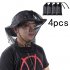 Outdoor Survival Anti Mosquito Bug Net Headgear Fishing Hat With Net Mesh Head Fisherman Hat Breathable Sunshade Mask Black  pack of 4 
