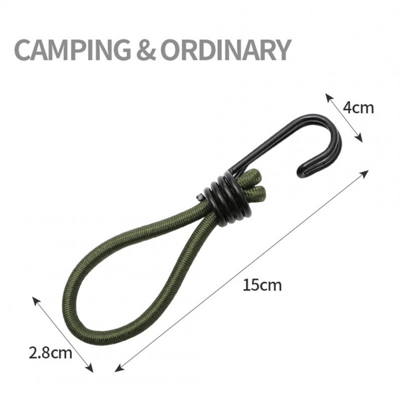 Outdoor  Tent  Elastic  Buckle Latex Elastic Rope Camping Tent Canopy Windproof Rope Buckle Ground Nail Fixing Buckle Olive