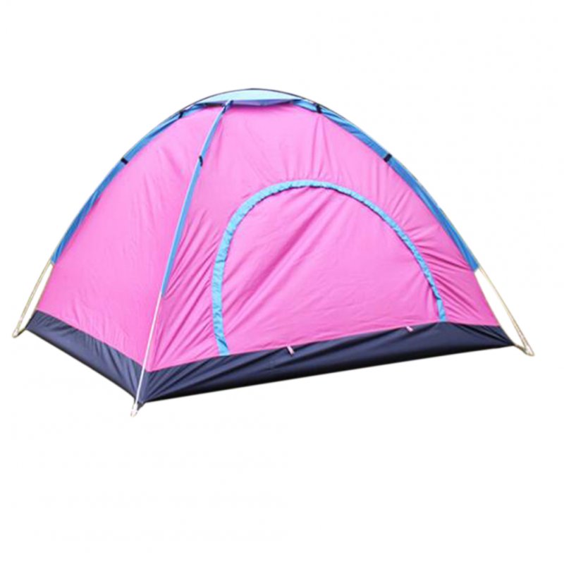 Outdoor Tent Waterproof Automatic Quick-opening Camping Double Layer Tent for Outdoor Travel Hiking Rose red_Double