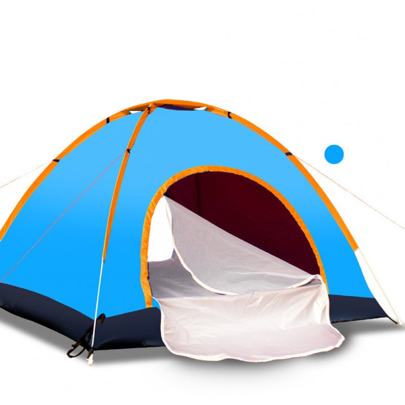 Outdoor Tent Waterproof Automatic Quick-opening Camping Double Layer Tent for Outdoor Travel Hiking Lake blue_3-4 people
